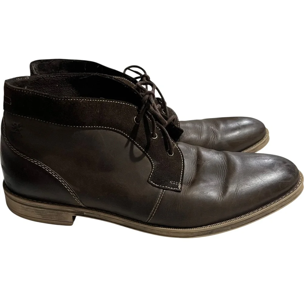 Stacy Adams Cagney Brown Leather Chukka Boots Men's Size 12 W Classic Minimalist